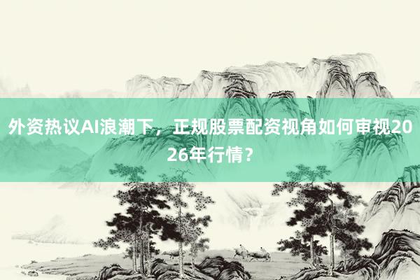 外资热议AI浪潮下,正规股票配资视角如何审视2026年行情?